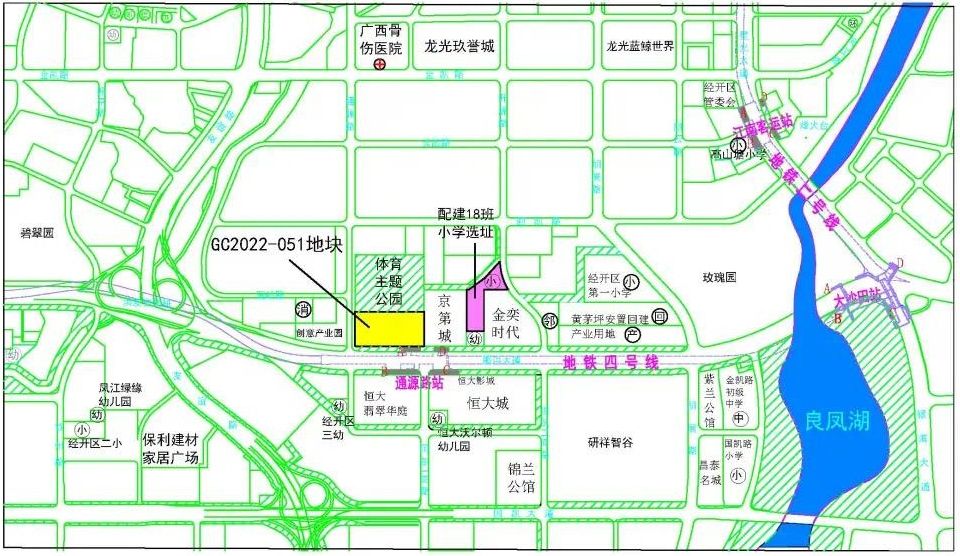 南宁经开区50亩商住用地上架出让为城镇住宅、零售商业用地