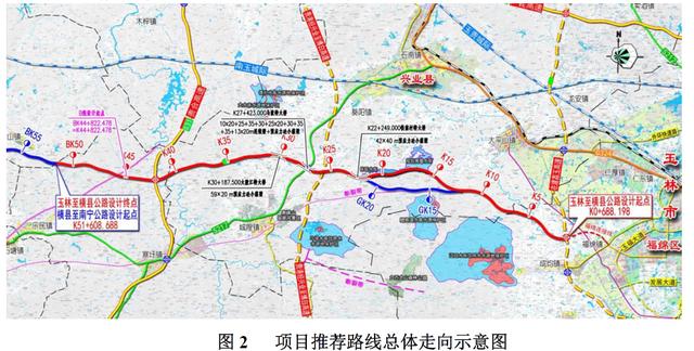 横县至南宁段推荐方案路线起点在南宁与钦州交界处接岑溪(粤桂界)至